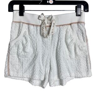 Hannah Montana White Textured Logo Drawstring Lounge Shorts girls y2k  
Disney